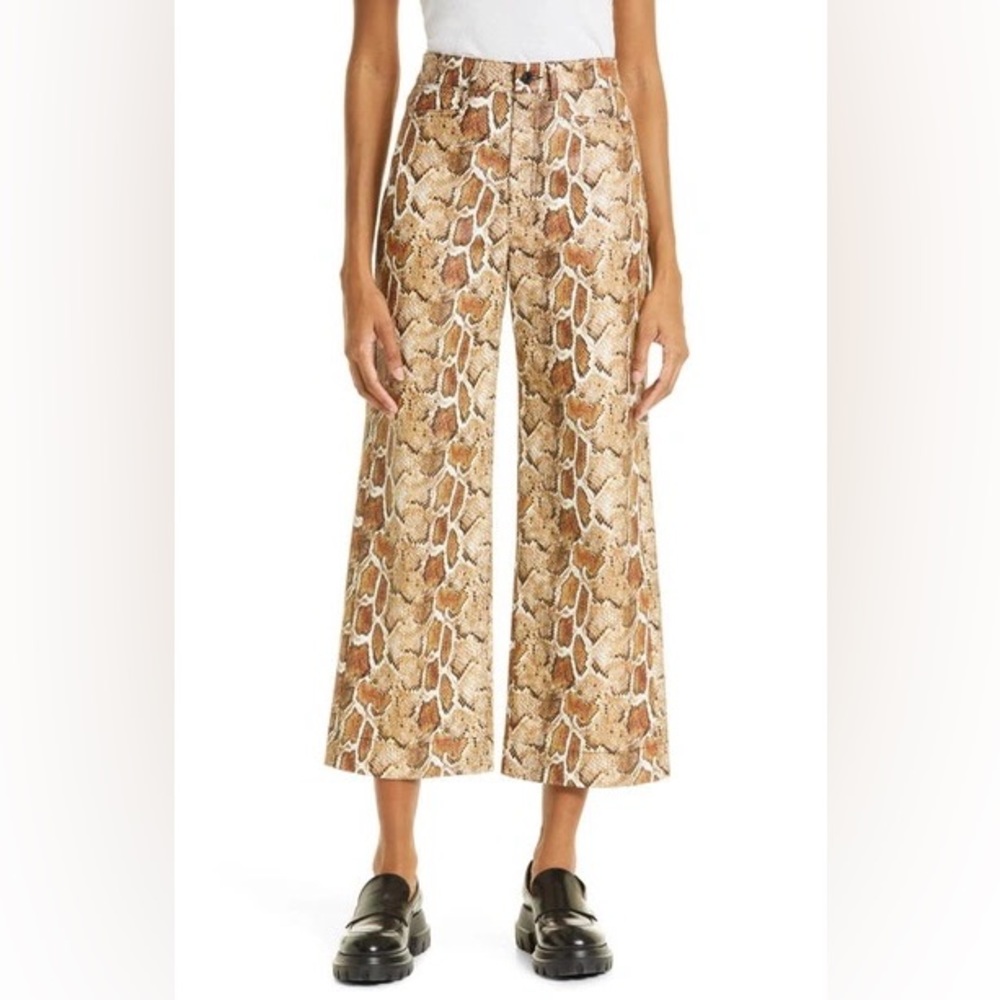 Proenza Schouler White Label Faux Leather Snakeskin Print Culottes - Size 8